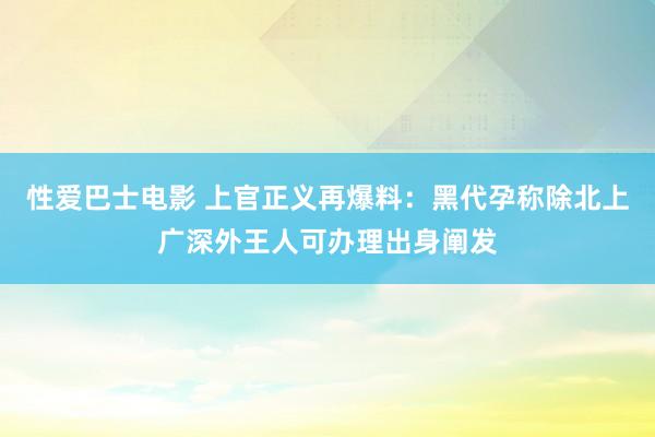 性爱巴士电影 上官正义再爆料：黑代孕称除北上广深外王人可办理出身阐发