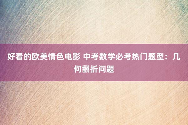 好看的欧美情色电影 中考数学必考热门题型：几何翻折问题