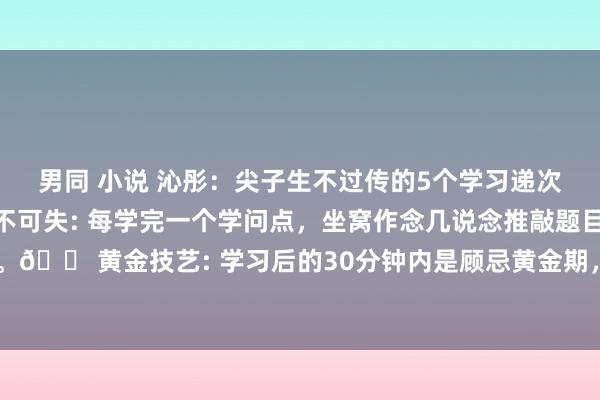 男同 小说 沁彤：尖子生不过传的5个学习递次[一]即时温习法🔴机不可失: 每学完一个学问点，坐窝作念几说念推敲题目，稳固顾忌。🟠黄金技艺: 学习后的30分钟内是顾忌黄金期，温习效劳最好。 [二]详细串联法🐮..